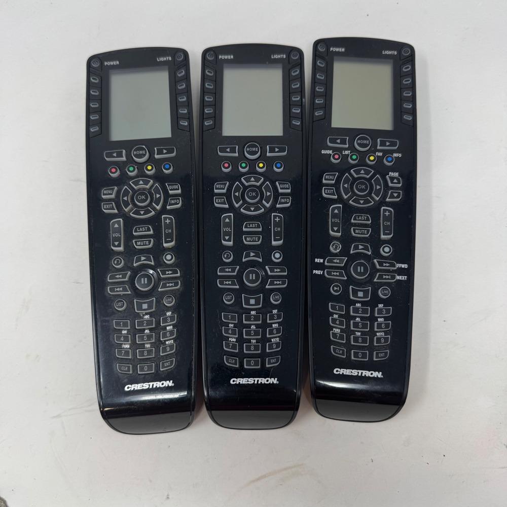 Lot of 3 Crestron MLX-2 Infinet EX Handheld Remote Controls LCD Screen Black